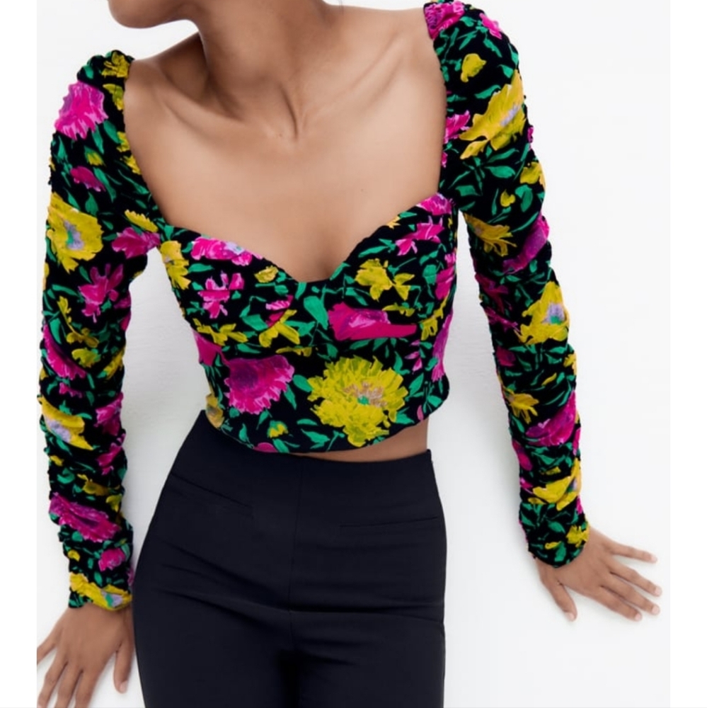 Zara Floral Crop Top